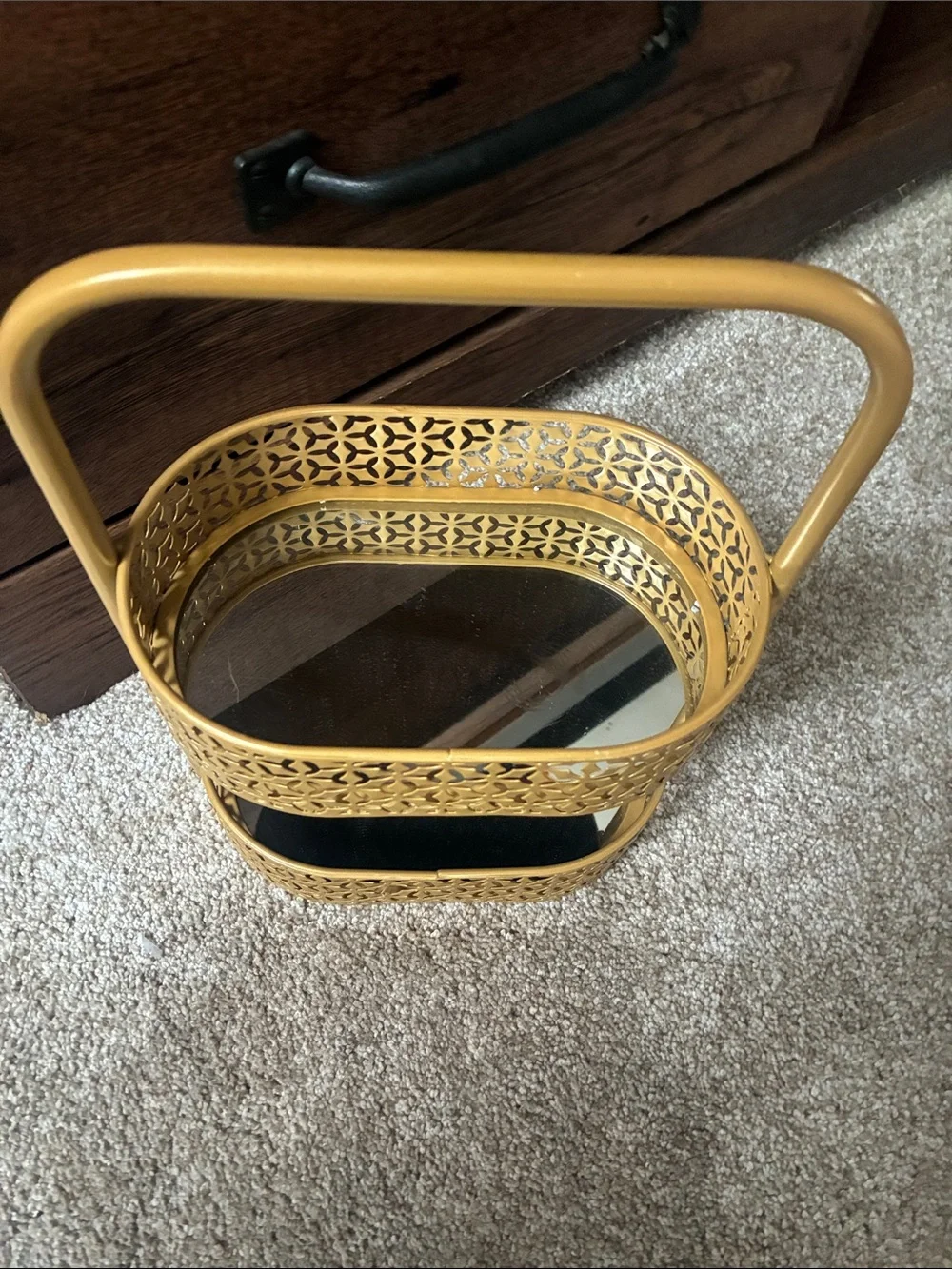 Gold Decorative Two-Tier Metal Serving Stand - Brand: